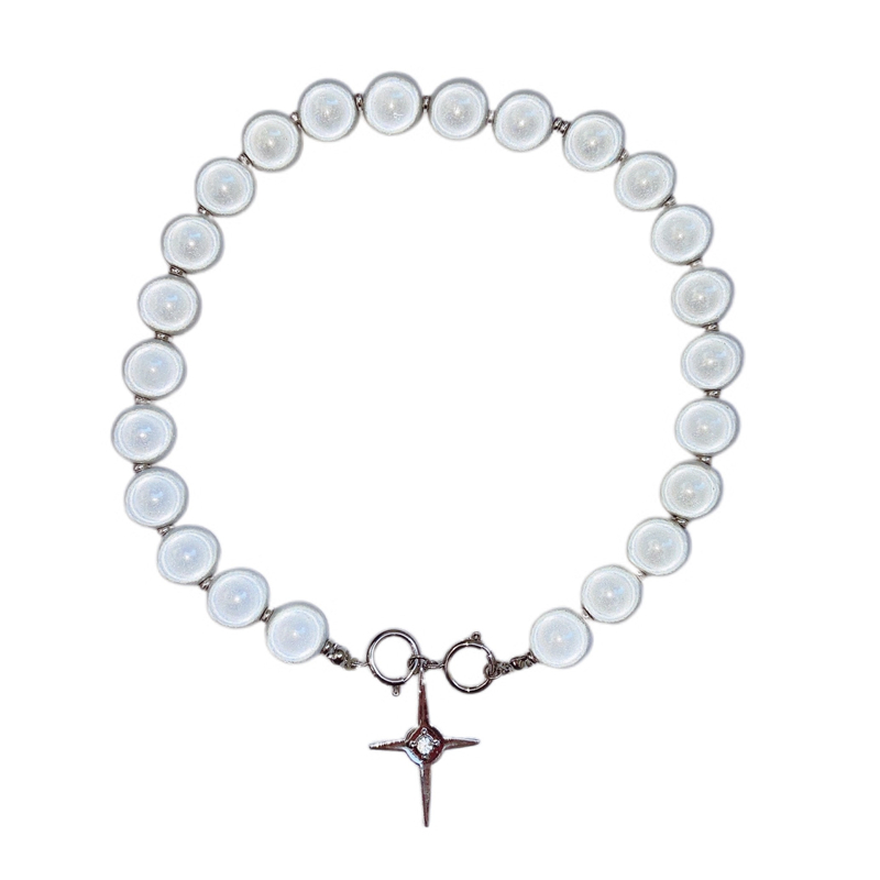 Dây chuyền đính ngọc trai giả dạ quang phong cách Hàn Quốc sành điệu