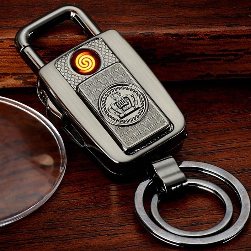 Móc khóa ô tô mới có thể sạc lại bật lửa chống gió