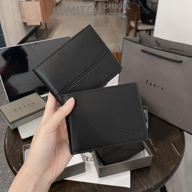 Ví da nam Pre.do cao cấp cầm tay da mềm sang trọng dáng đứng ngang đẹp fullbox JUMITO T1.029.TRON