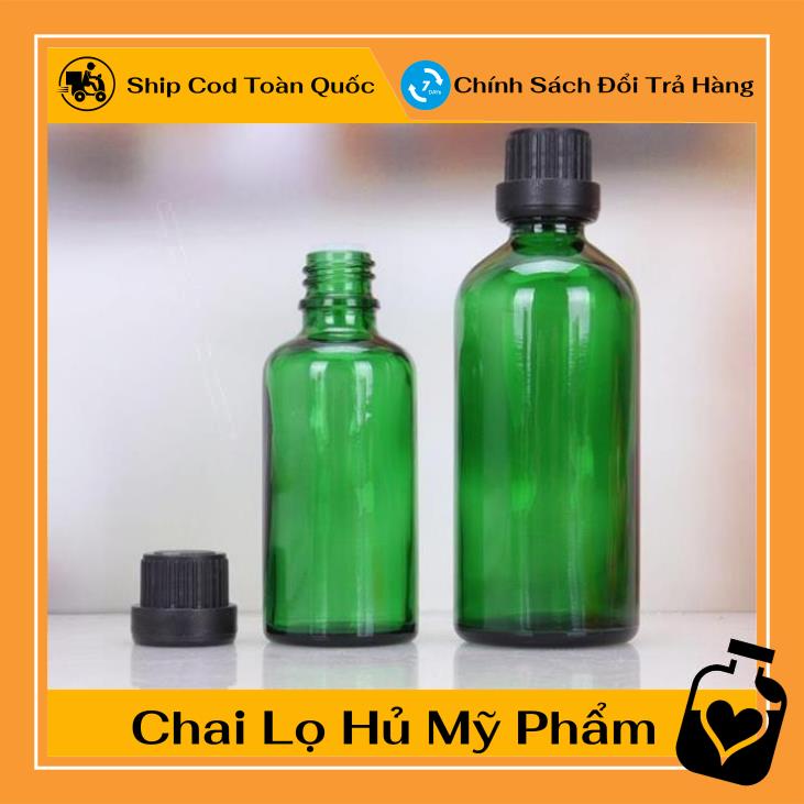 [15ml,20ml] Lọ đựng tinh dầu Xanh Lá nắp vặn đen,trắng chiết serum , phụ kiện du lịch , phụ kiện du lịch