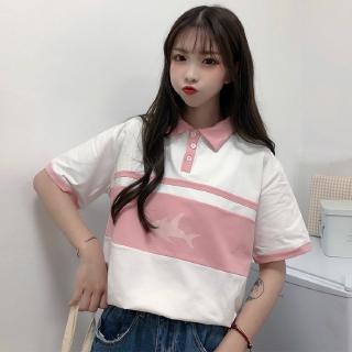 Áo Thun Polo Tay Ngắn Màu Sắc Tương Phản Thời Trang Mùa Hè
