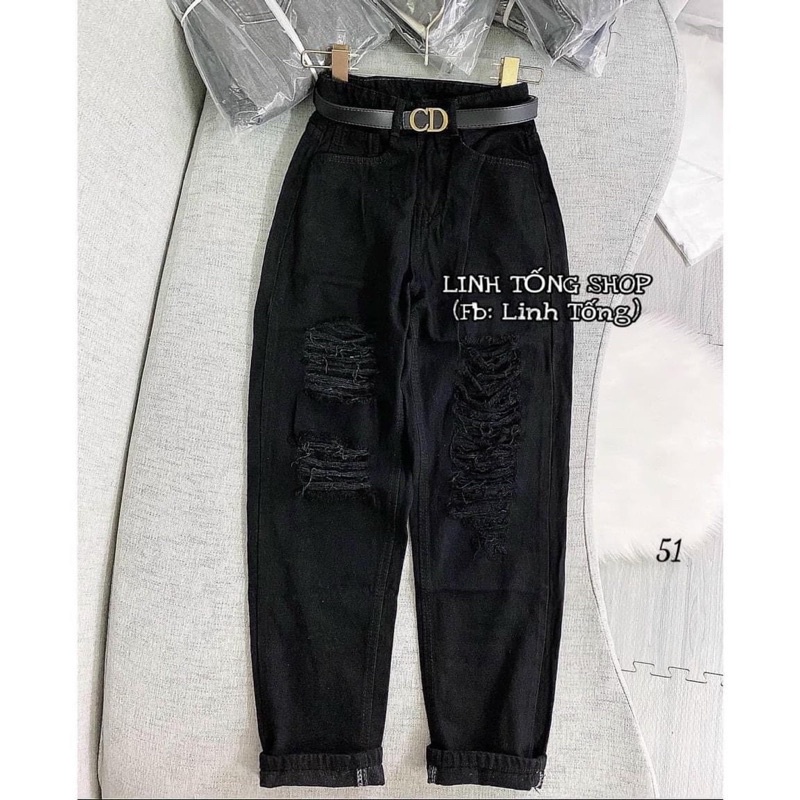 🔥Baggy Jeans Lưng Cao Rách Nhiều | BigBuy360 - bigbuy360.vn