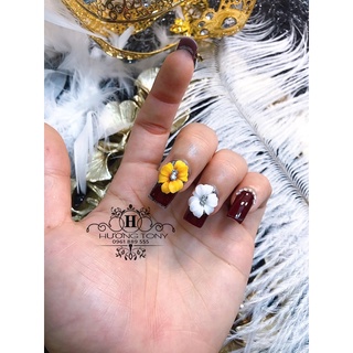 hoa bột tay, 9k/1b, hoa bột gắn móng