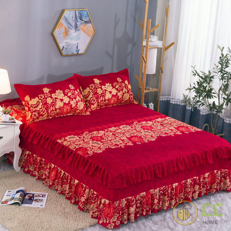 Cc❤️Vỏ Gối Chăn Và Ga Giường Thân Thiện Với Da Phong Cách Hàn Quốc 1.5m/1.8m/2.0m
