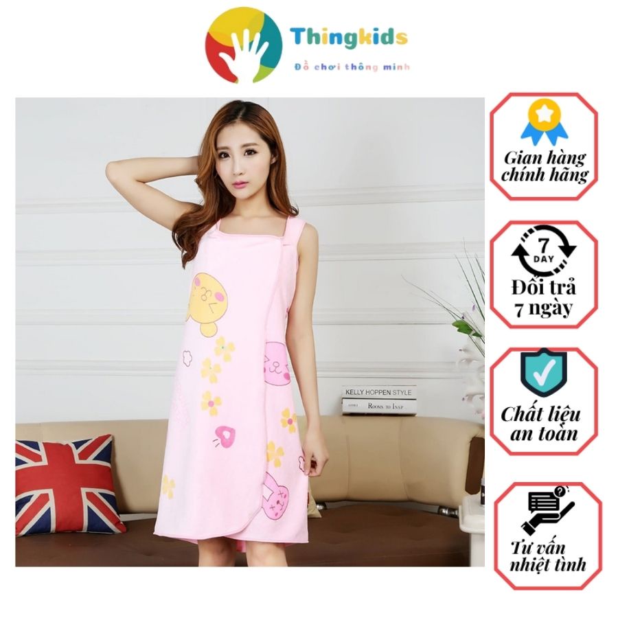 Khăn tắm đa năng 2 dây cao cấp liệu chất liệu cotton 70c140cm - Thingkids
