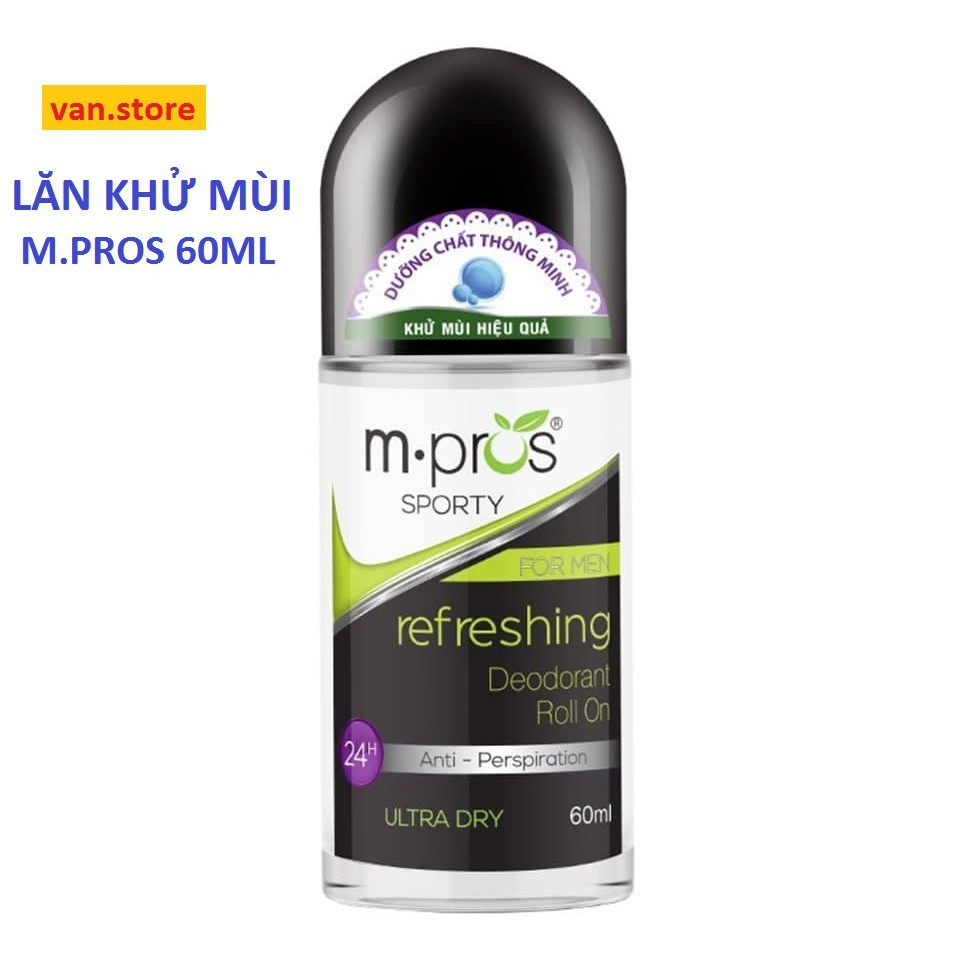 Lăn Khử Mùi Trắng Mịn M.Pros 60ml - Khử Mùi Hiệu Quả - Có Đủ Loại Cho Mọi Loại Da