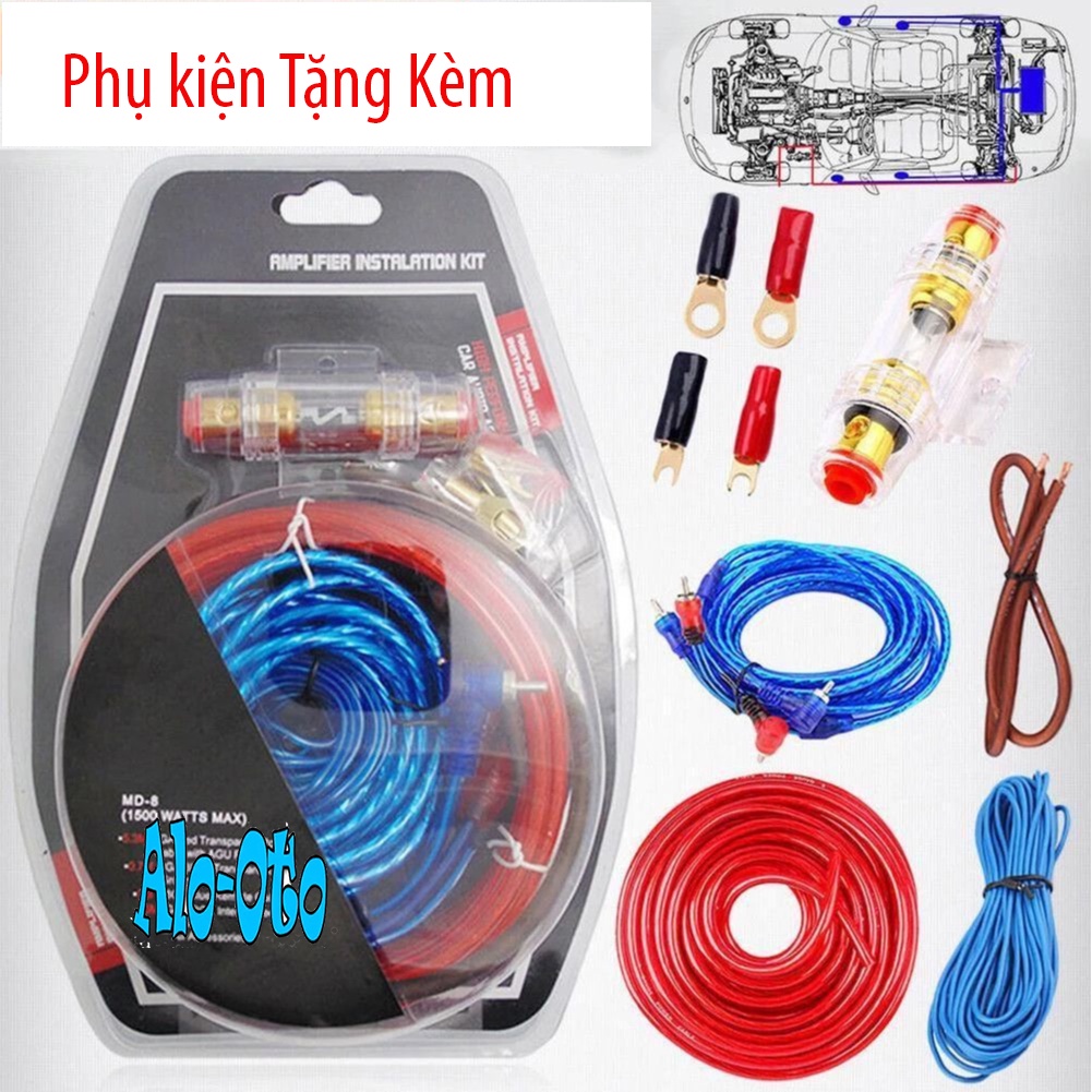 Loa Sub Nakamichi NBF8.1A 8'' 1500W. Loa sub gầm ghế, Loa sub ô tô, Tặng kèm Đầy Đủ Phụ Kiện Dây Giắc