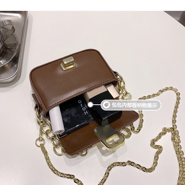 Túi Đeo Chéo Hình Vuông Cỡ Nhỏ Phối Dây Xích Thời Trang Thu Đông Chất Lượng Cao Cho Nữ