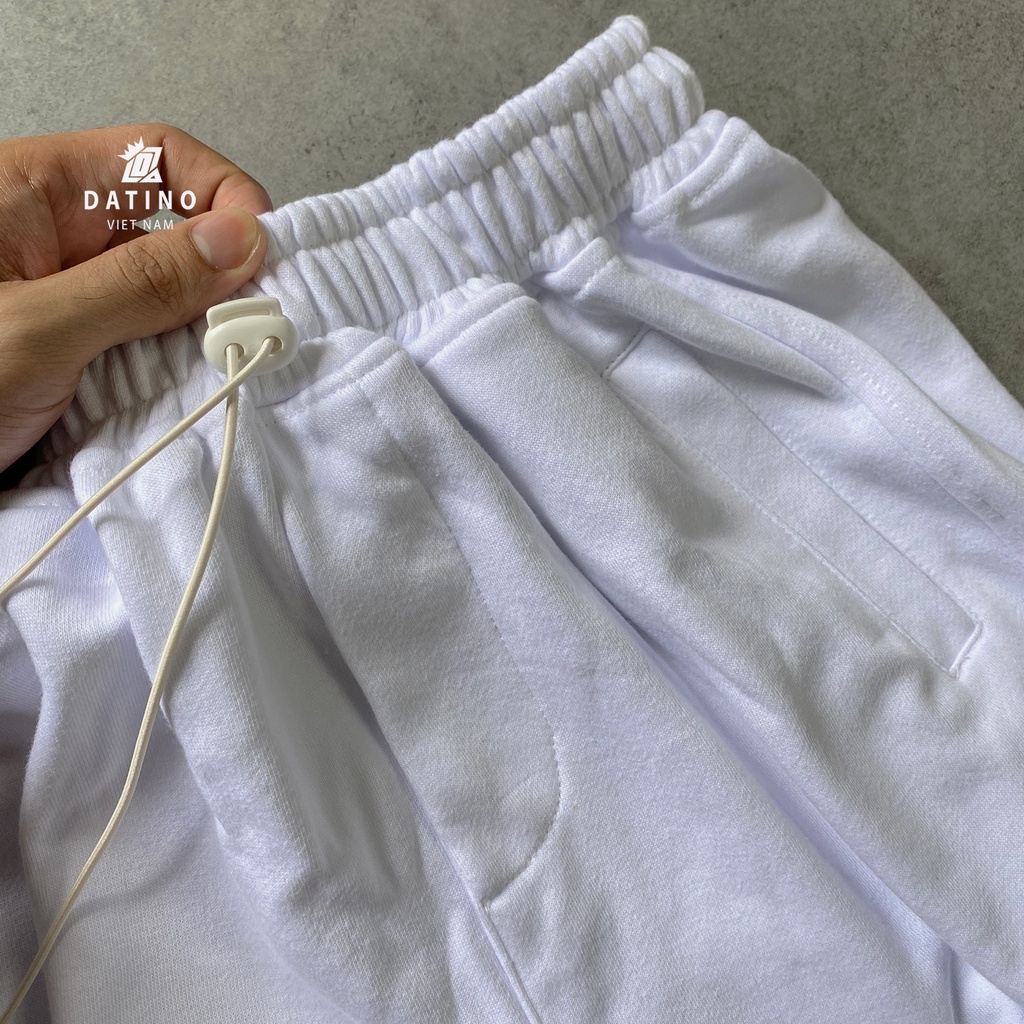 Quần đùi thun nỉ Ver2 Signature DATINO 100% cotton da cá cao cấp chất dày dặn co giãn, form mặc trên gối