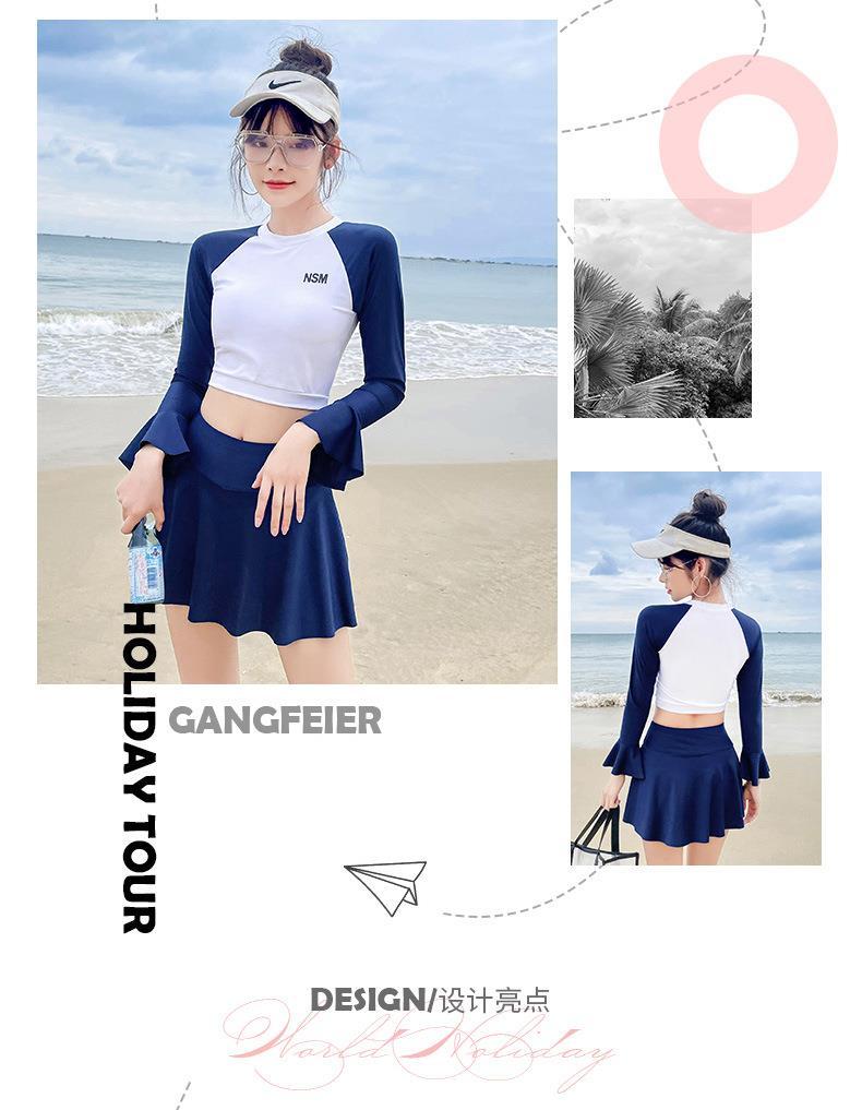 2021 fashion trendy swimsuit women's thin split skirt boxer conservative Korean ins hot spring swimsuit | BigBuy360 - bigbuy360.vn