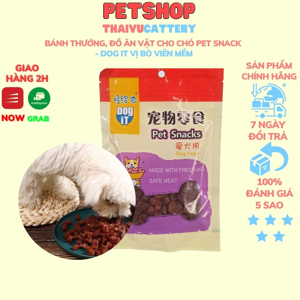 Bánh thưởng, đồ ăn vặt cho chó Pet Snack - Dog It Vị Bò Viên Mềm