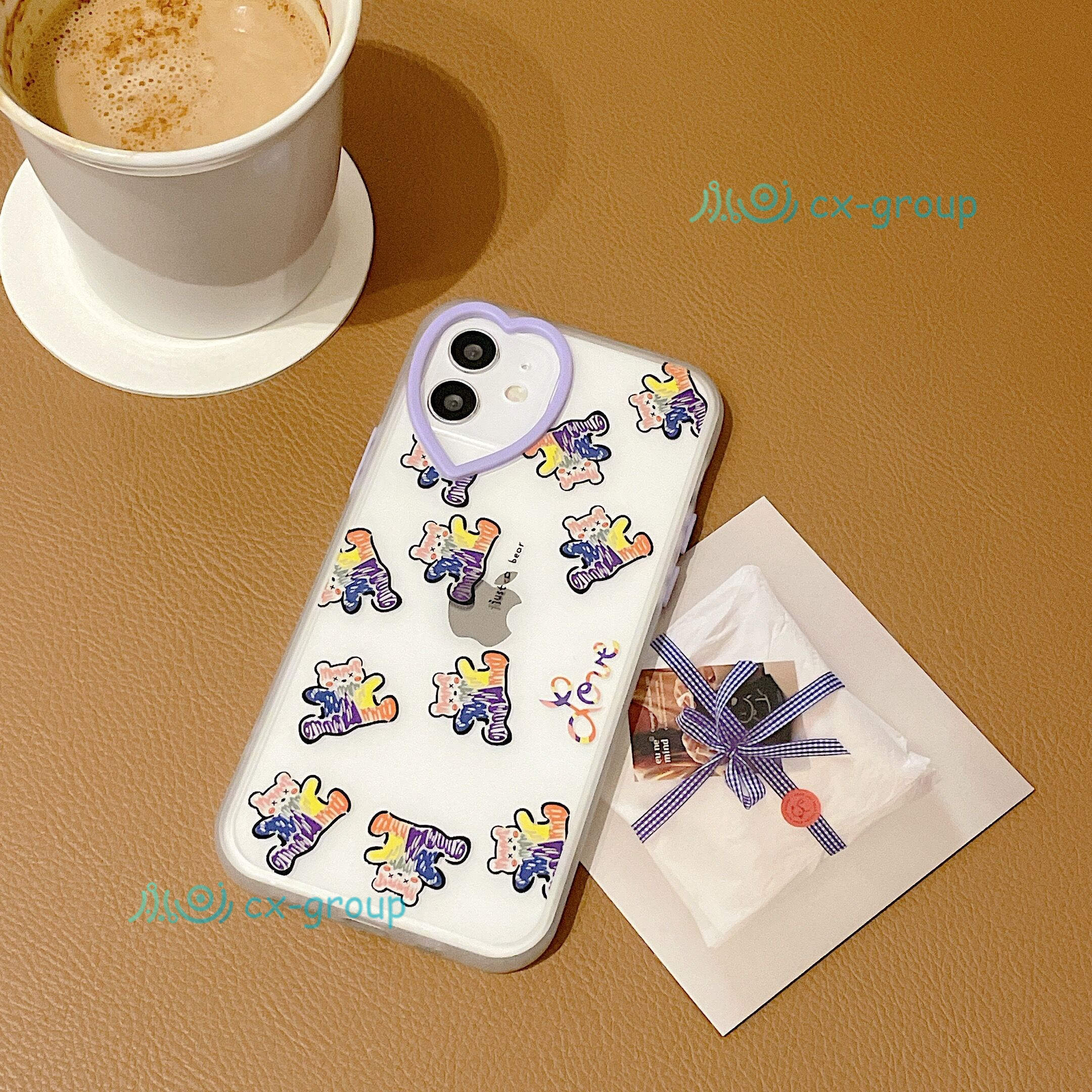 ốp iphone Cute Bear Heart-Shaped Lens Hole Case Apple iphone Case 7+ i7 8 plus soft casing iphone Casing 12 Pro max /12 mini premium soft case for iphone 11 Pro X XS MAX XR full silicone cover camera protector cover