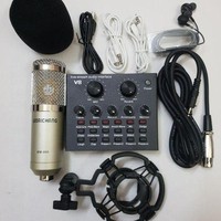 BỘ LIVESTREAM THU ÂM KARAOKE MIC BM900 ,SOUNDCARD V8,