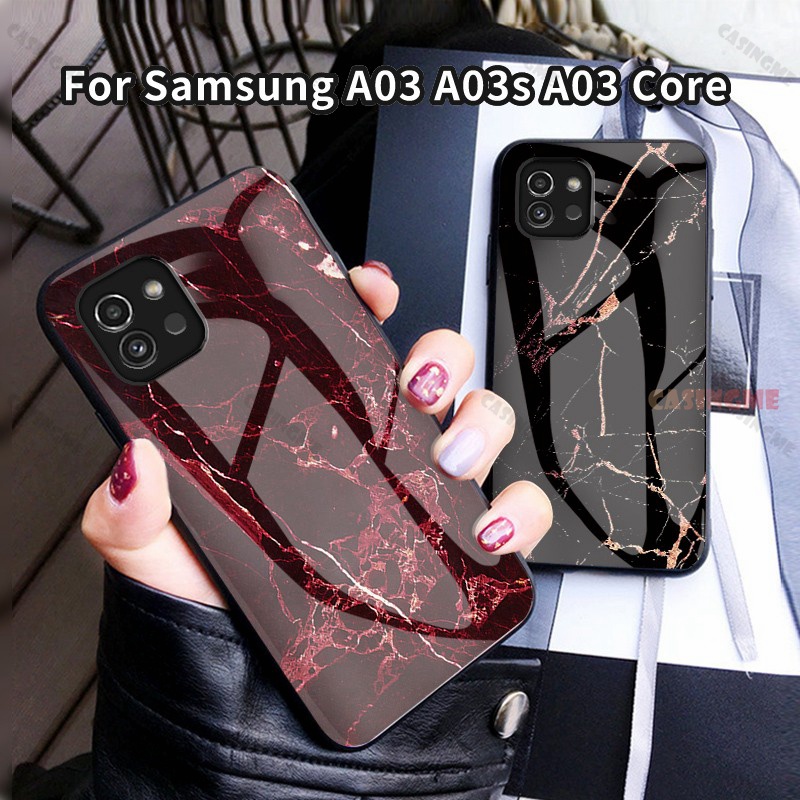 Ốp Điện Thoại Silicone Mềm Mặt Kính Cường Lực Chống Sốc Cho Samsung Galaxy A03 2021 A03 Core A13 A22 A32 4G 5G
