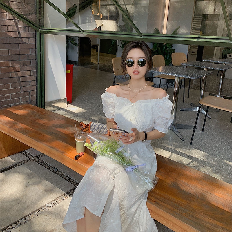 Đầm Maxi Ngắn Tay Thêu Họa Tiết Xinh Xắn Dành Cho Nữ | BigBuy360 - bigbuy360.vn