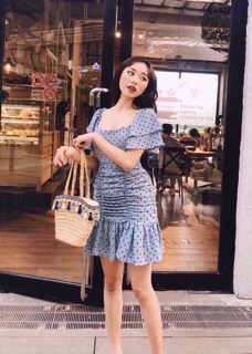 Váy chấm bi đuôi cá ( kèm ảnh thật)