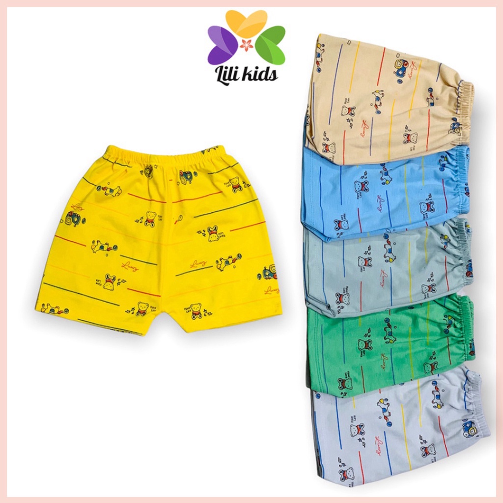 Quần đùi chục cho bé trai và bé gái LILIKIDS chất cotton họa tiết đẹp QC08
