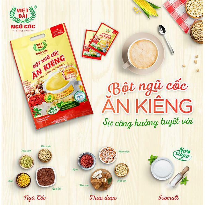 Bột ngũ cốc ăn kiêng, sữa bắp canxi Việt Đài 600g - Bột ngũ cốc dinh dưỡng Việt Đài.