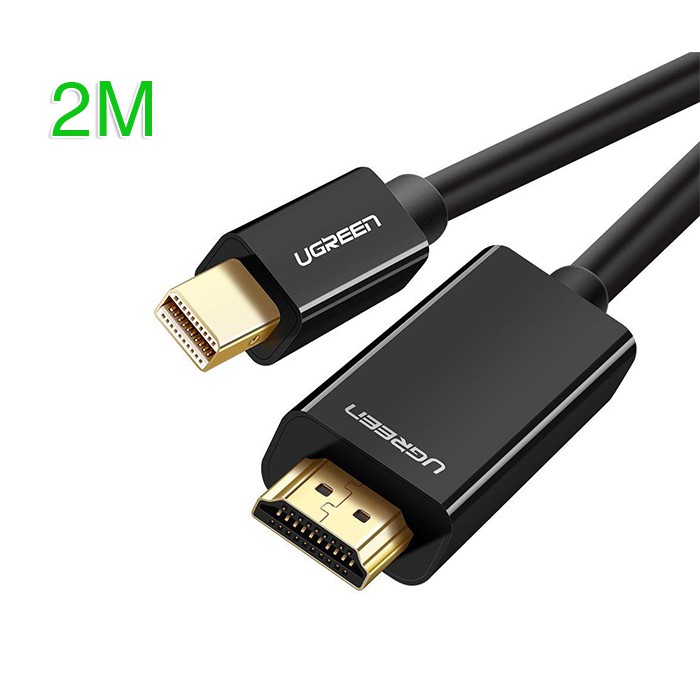 Cáp Mini Displayport To HDMI Dài 2M UGREEN 10435 - Thunderbolt To HDMI - Hàng Chính Hãng - 10435