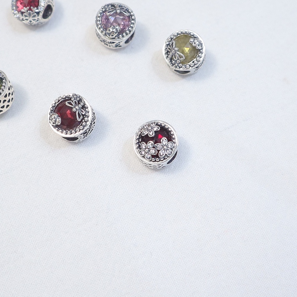 Charm Radiant Đá lồi mix vòng charm 5 màu cách điệu- bạc 925- Trang sức bạc Venus