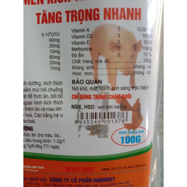 Men tiêu hoá lactonano B men sống vi sinh kịch thịch tiêu hoá, lợn nhanh, khoẻ mạnh tăng đề kháng gà chim chó mèo lợn dê