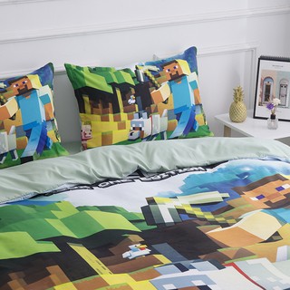Bộ chăn ga gối minecraft