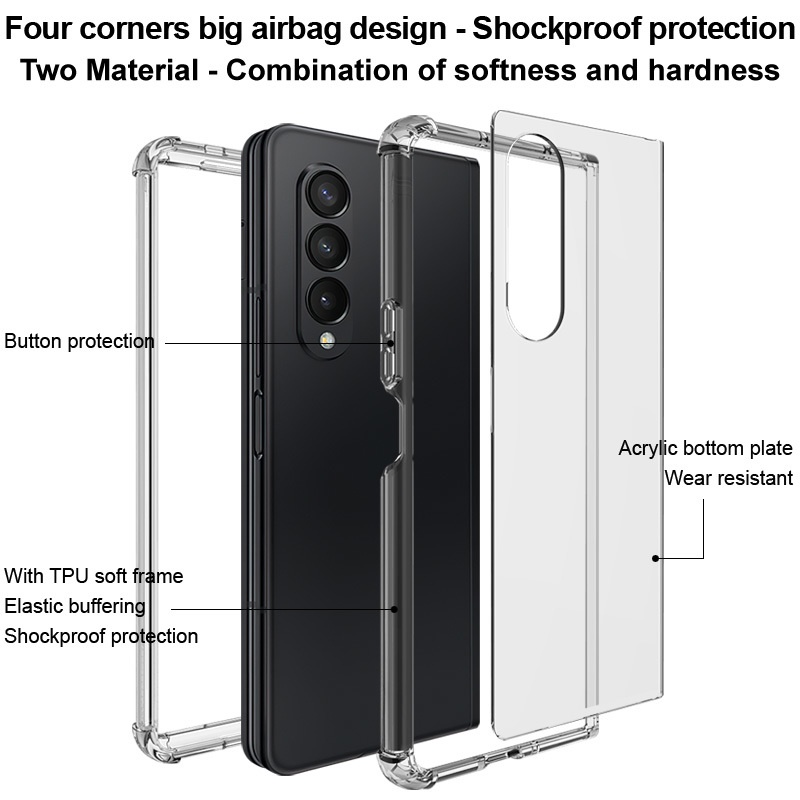 Ốp Điện Thoại TPU Mềm Trong Suốt Siêu Mỏng Chống Sốc Bảo Vệ Toàn Diện Cho Samsung Galaxy Z Fold 3