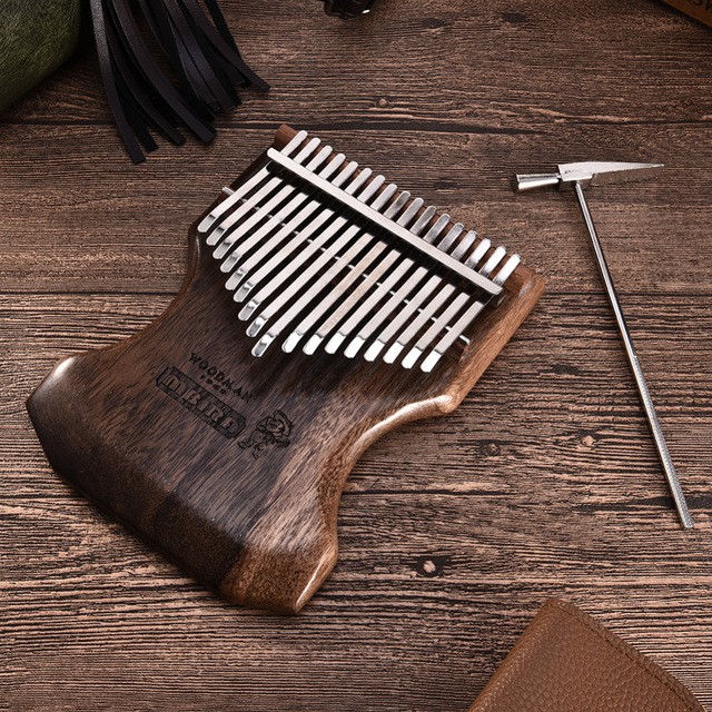 Đàn kalimba 17 phím gỗ nguyên khối Mahagony MBIRA -000095 ĐEN BÓNG