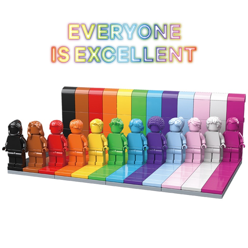 Đồ chơi Lắp ráp Mô hình 99921 Rainbow Wall  Everyone Is AwesomeFigures 12 Colors Type Dolls Christmas gifts