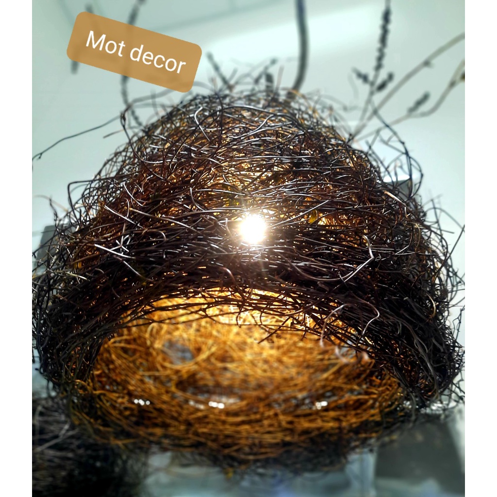 Đèn lồng tổ chim, đèn thả trần, đèn treo decor handmade trang trí ks, homestay hoặc quán cafe ...nhiều size theo yêu cầu