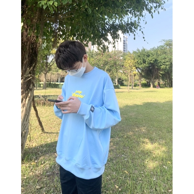 SWEATER / say "cheese" / - BABY BLUE / Xanh biển - Phomaisayshi áo nỉ da cá