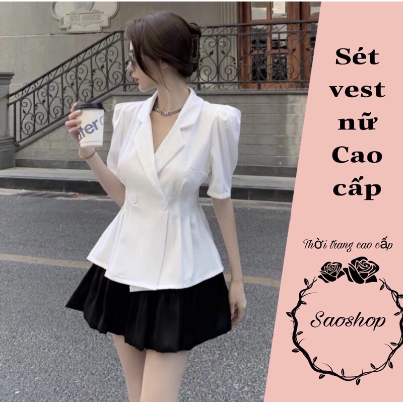 sét áo vest nữ kèm chân váy ngắn hàng quảng châu  SIÊU hót 2021