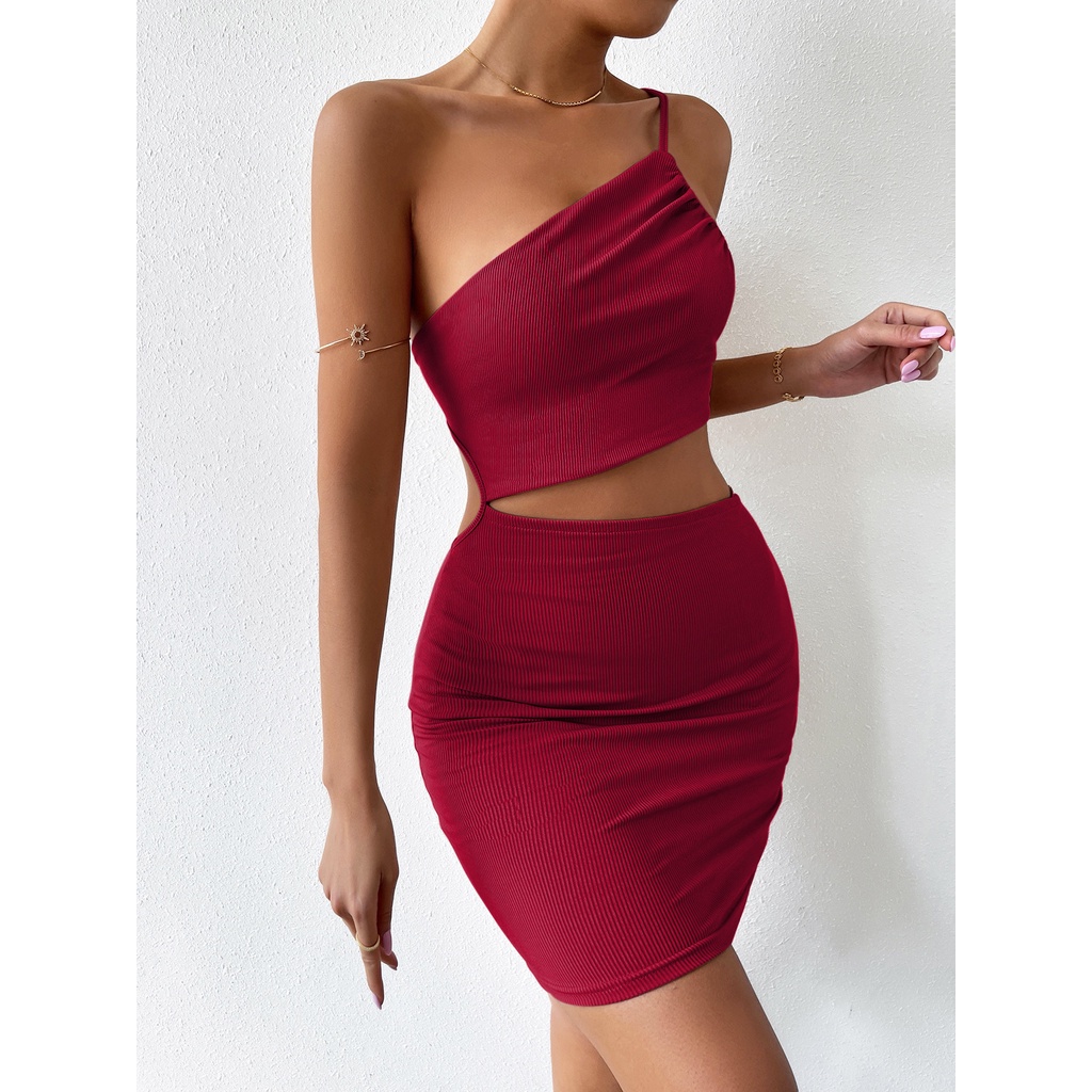 Đầm WEANIA màu trơn hở lưng quyến rũ thời trang cho nữ