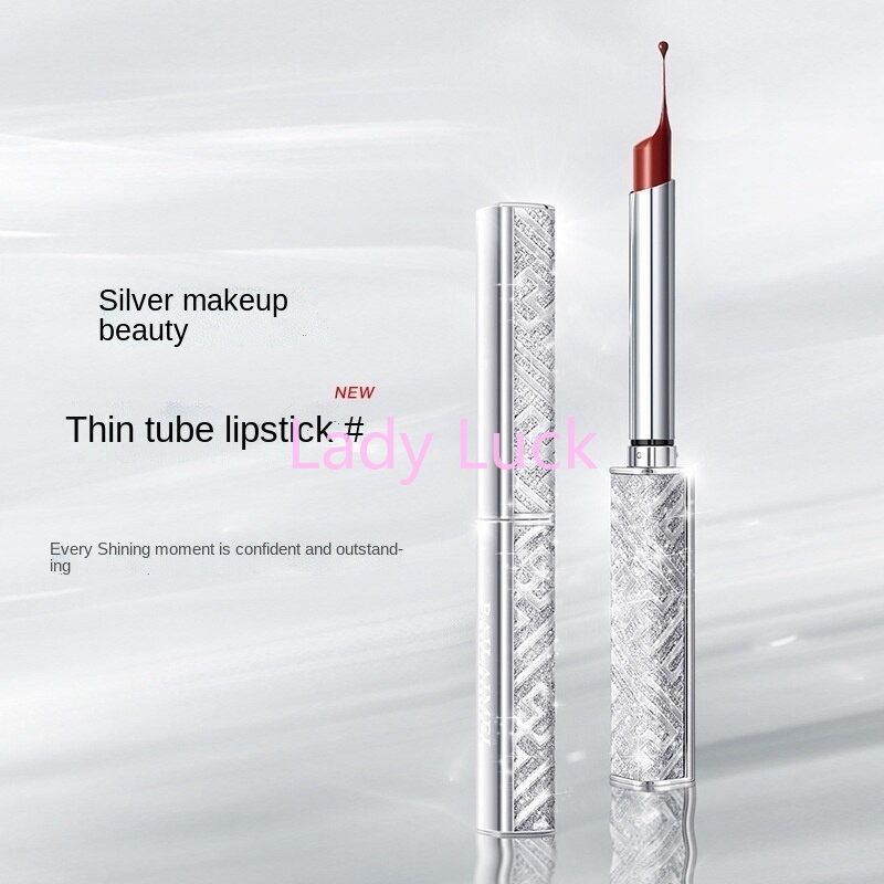Son Môi Thỏi Nhỏ Màu Bạc Chất Son Mềm Mịn Không Dính Cốc Kháng Nước Dưỡng Ẩm Và Bền Màu