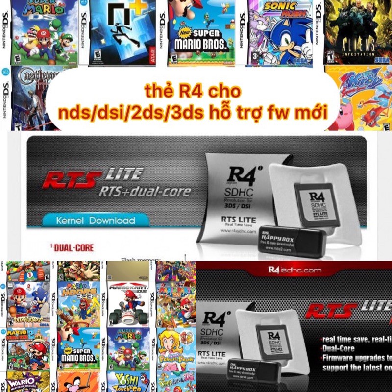 Thẻ R4 cho ds/2ds/3ds/dsi/new3ds hỗ trợ fw mới r4 r4i SDHC chạy rom NDS cho máy Ds/2DS/3DS/New3DS/New2DS XL