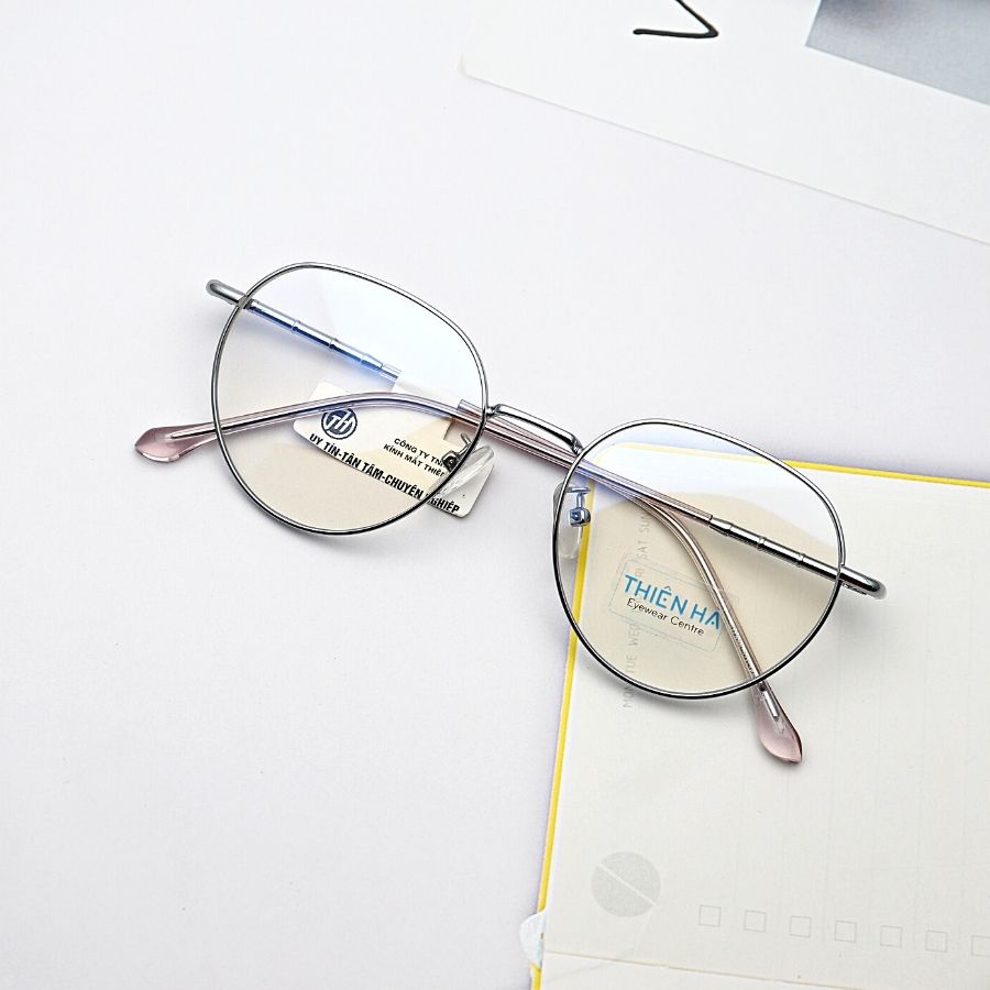 Gọng kính tròn nam nữ THIÊN HÀ OPTICAL dáng đa giác chất liệu thép ko gỉ chắc chắn trẻ trung nhiều màu TH6895
