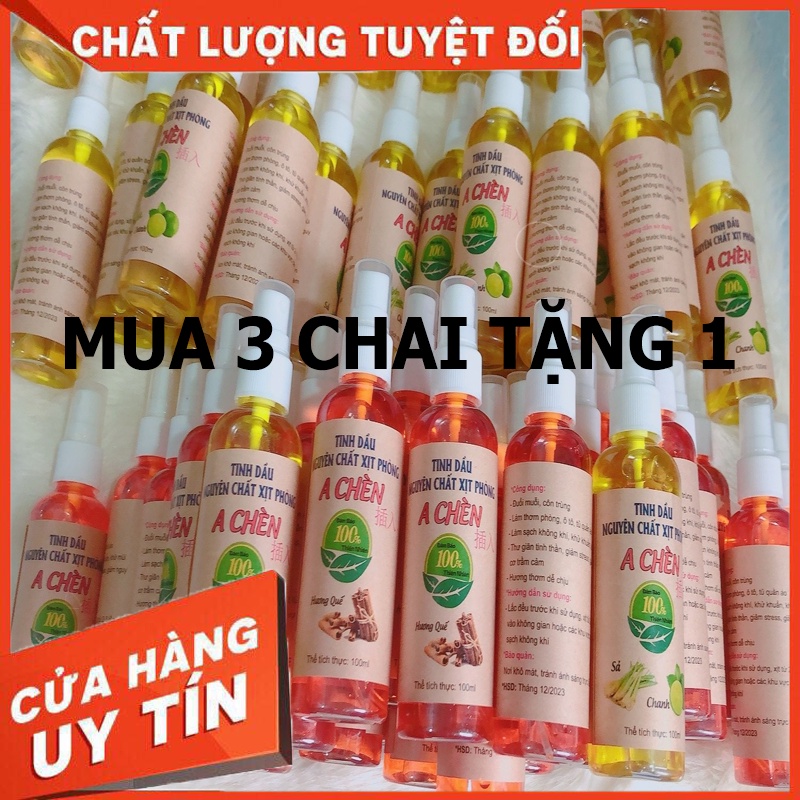 [Cực hiệu quả] Tinh dầu xịt phòng nguyên chất 100ml khử mùi, sát khuẩn, đuổi muỗi xua đuổi côn trùng