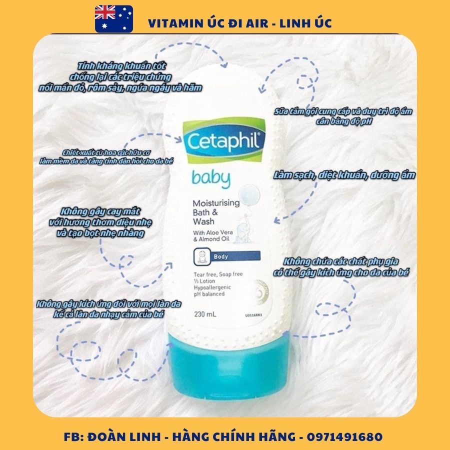 Sữa tắm gội dịu nhẹ cho bé Cetaphil Baby Gentle Wash & Shampoo 400ml