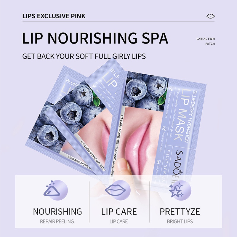 Mặt Nạ Môi Chiết Xuất Trái Cây Collagen Dưỡng Ẩm Làm Mờ Nếp Nhăn Và Làm Sáng Màu Môi