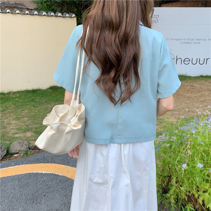 Áo Khoác Nữ Tay Ngắn Phong Cách Hàn Quốc Thời Trang