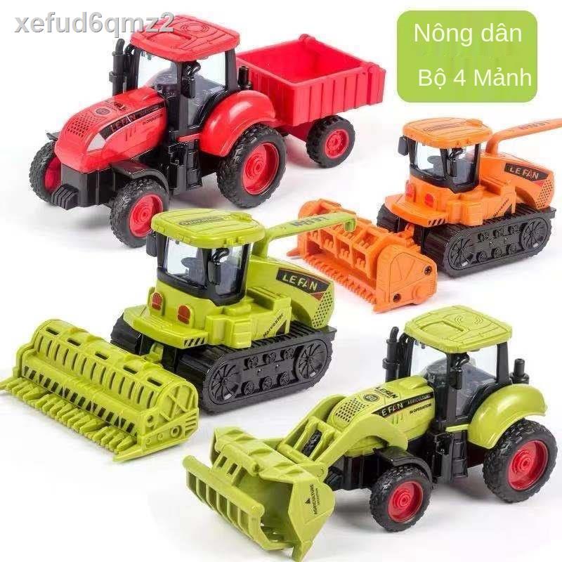 ☈∋Trẻ em nông dân xe kỹ thuật máy gặt quán tính chống rơi mô phỏng bộ kéo cậu bé đồ chơi trượt giáo dục