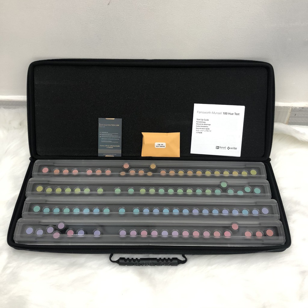 (CHÍNH HÃNG) - BẢNG MÀU FARNSWORTH MUNSELL 100 HUE TEST CEP001 - Kiểm tra khiếm khuyết màu cho mắt - Xrite / Pantone