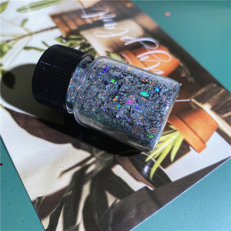 Hộp nhũ kim tuyến 10 màu hình lục giác cho nhựa resin 10g