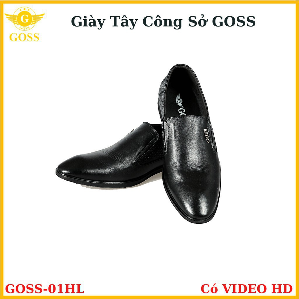 Giày Tây Nam Không Dây Da Bò Vân Da Rắn Goss 01 HL