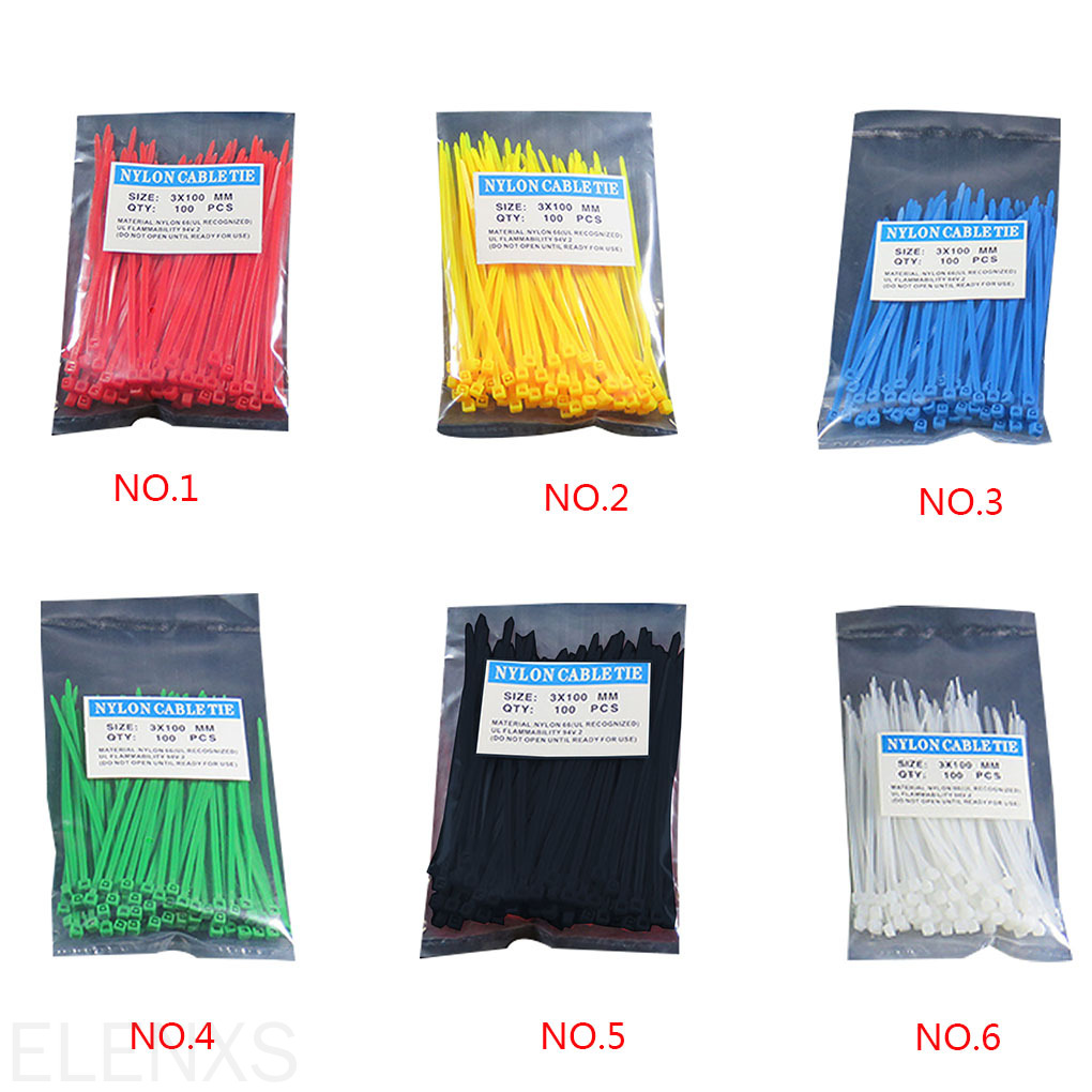 Bộ 100 Dây Rút Nhựa Đa Năng Tiện Lợi Nhiều Màu Tùy Chọn 3x100mm