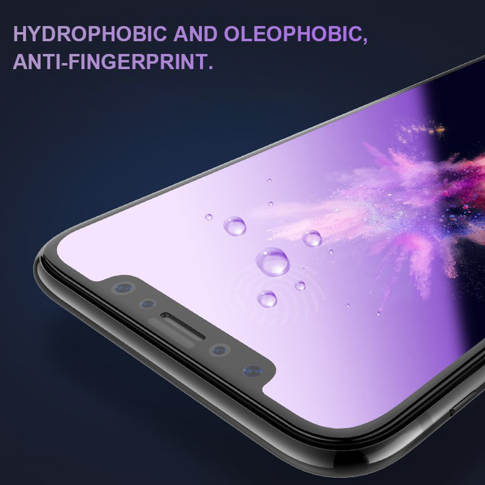 2PC Iphone 11 Pro MAX Anti-blue Ray Light HD Tempered Glass Screen 6 6s 7 8 Plus Protector IX Xs MAX XR Purple Light Film