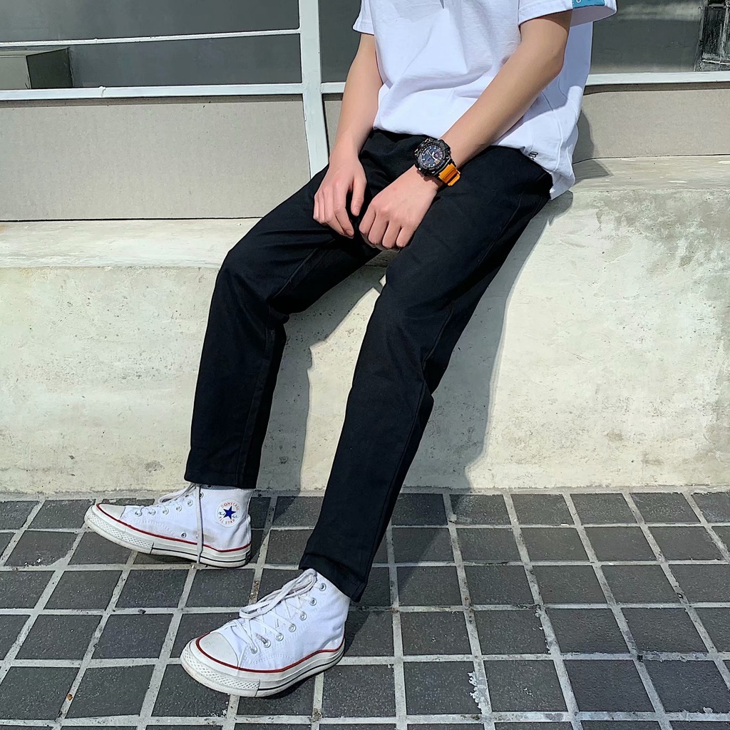 Plus Size 3 Color Men's straight simple Chino casual ankle pants Korean Style slacks for men Pure Cotton Loose Tr