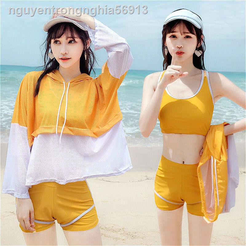 ❁Áo tắm nữ xẻ tà, bộ áo tắm 3 chi tiết kiểu dáng thể thao
