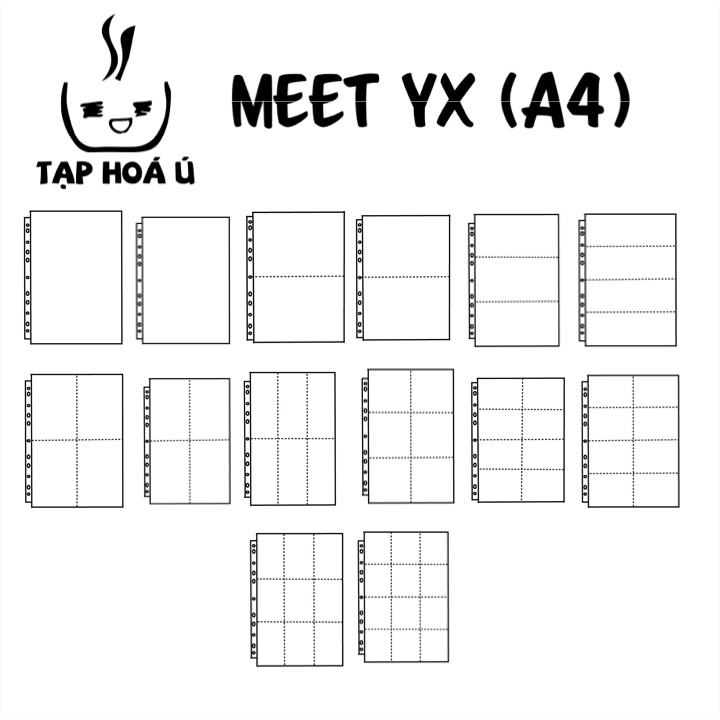 SHEET MEET YX CHO BÌA A4 (11 LỖ) (NHIỀU LOẠI)