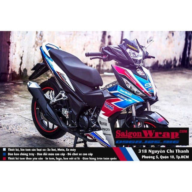 Tem chế Winner 150 HRC Xanh-Xám-Đỏ [170711]
